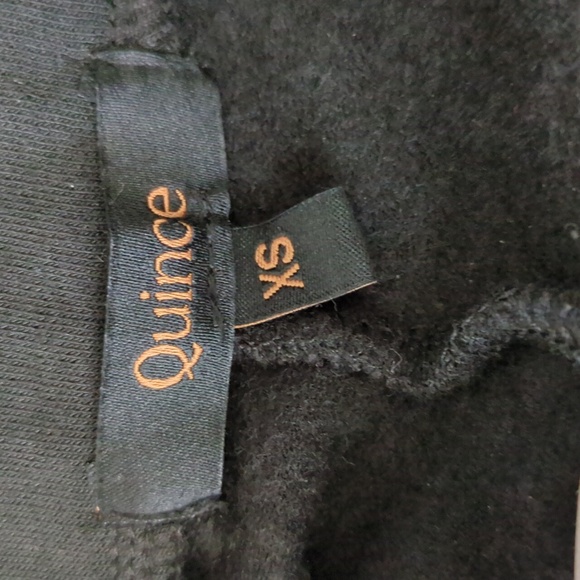 Quince SuperSoft Fleece Cropped Wide Leg Pants in Black - Picture 6 of 7
